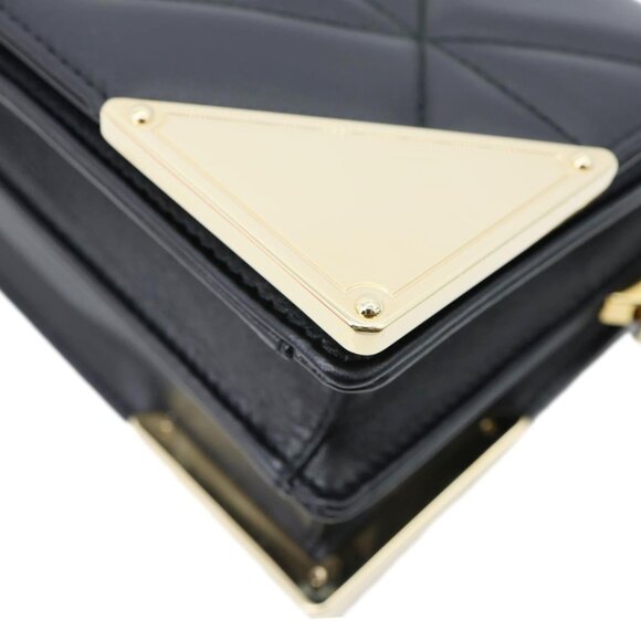 Prada Quilted Nappa Stitched Leather Crossbody Bag Black - Picture 10 of 15